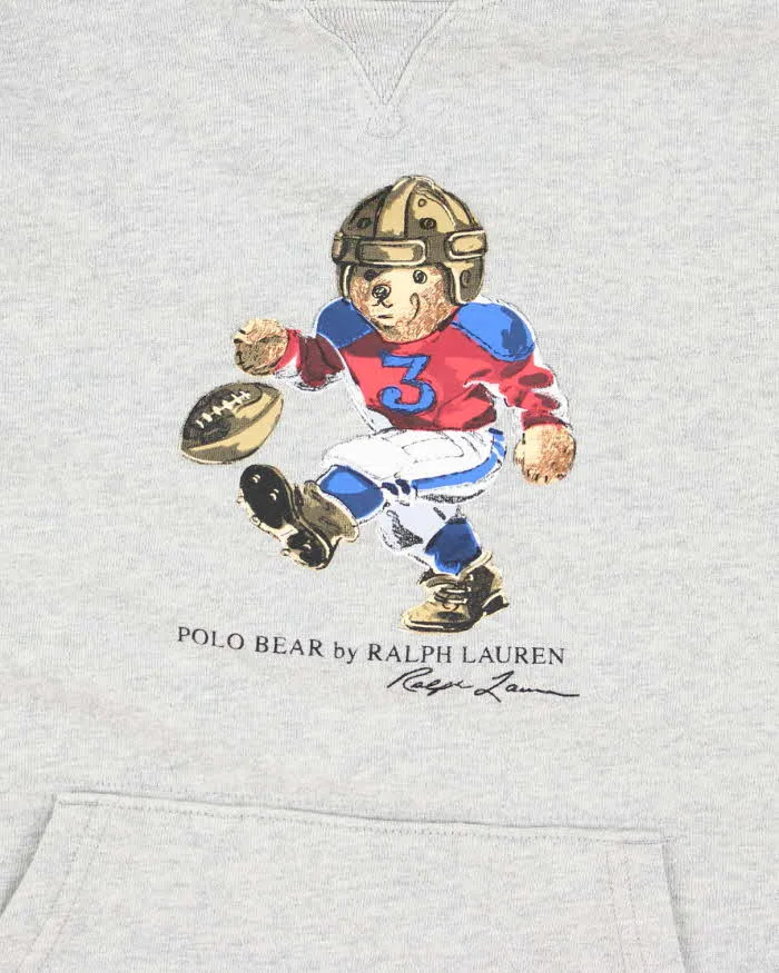 Vintage Women's Ralph Lauren Polo Bear Graphic Print Hoodie - L sold by Rokit product image thumbnail 4