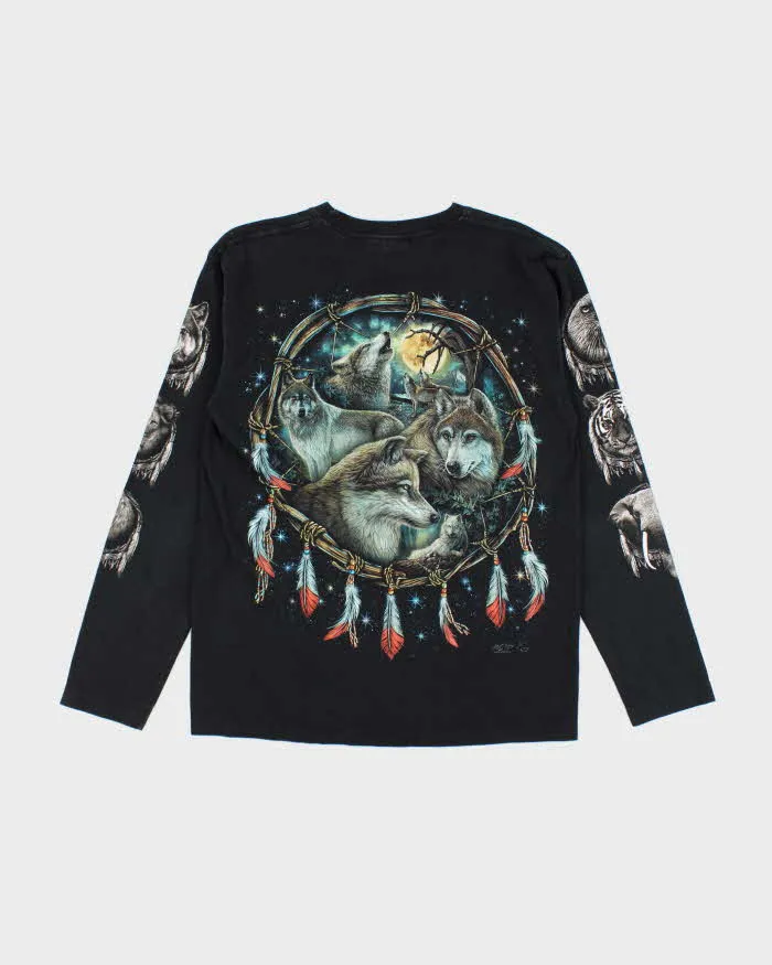 Vintage Y2K Wolf Pack Graphic Long-sleeve T-Shirt - M sold by Rokit product image thumbnail 2