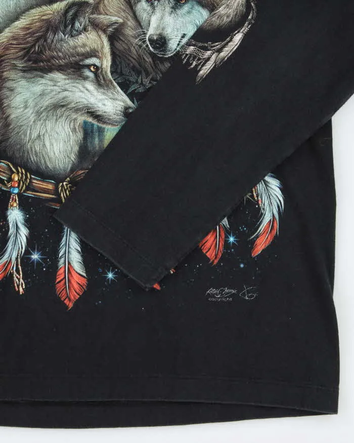 Vintage Y2K Wolf Pack Graphic Long-sleeve T-Shirt - M sold by Rokit product image thumbnail 4
