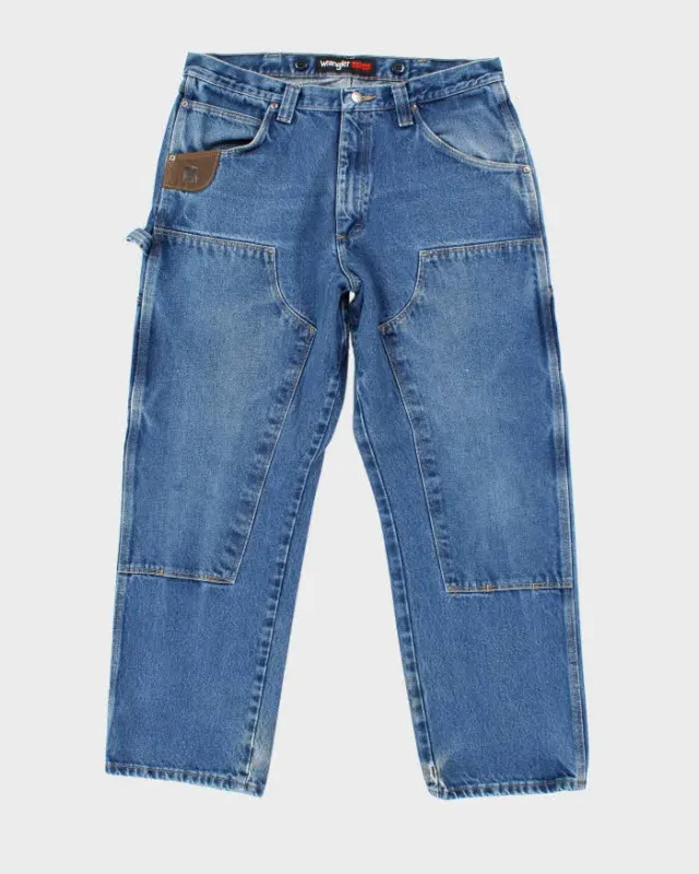Vintage Wrangler Heavyweight Dark Wash Double Knee Denim Carpenter Jeans - W36 L30 sold by Rokit