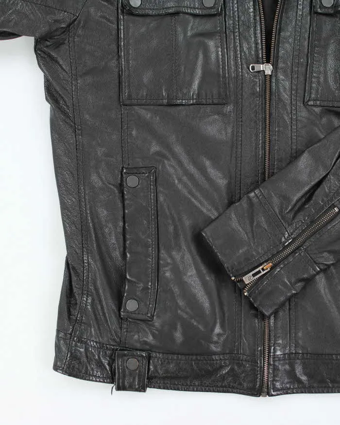 Vintage Danier Black Leather Jacket - L sold by Rokit product image thumbnail 4