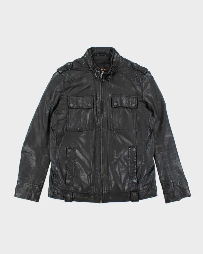 Vintage Danier Black Leather Jacket - L sold by Rokit