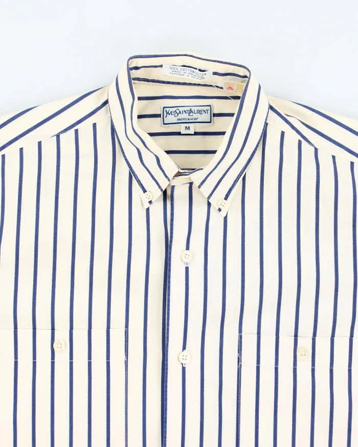 Vintage 90's Yves Saint Lauren Striped Button Up Shirt - M sold by Rokit product image thumbnail 3
