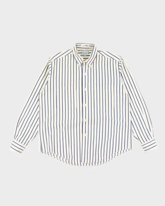 Vintage 90's Yves Saint Lauren Striped Button Up Shirt - M sold by Rokit