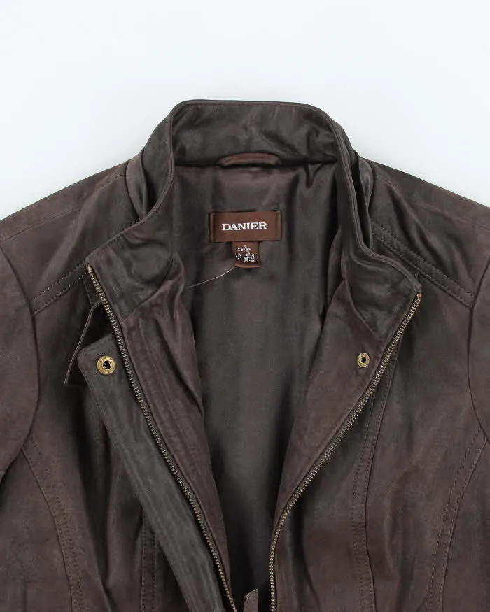 Vintage Y2K Danier Cropped Suede Zip Up Jacket - XS sold by Rokit product image thumbnail 3