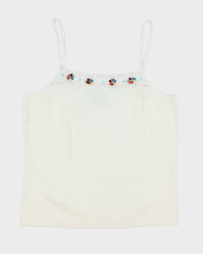 Vintage Y2k 00s Joseph A. Knit Beaded Cami - L sold by Rokit