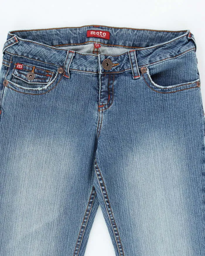 Vintage Y2K Women's Moto Medium Wash Flared Jeans - W28 L31 sold by Rokit product image thumbnail 3