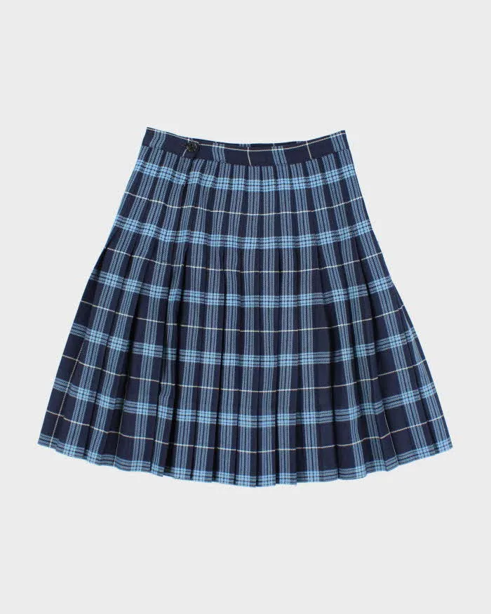Vintage Richard's Blue Checked Pleated Skirt - XS sold by Rokit product image thumbnail 2