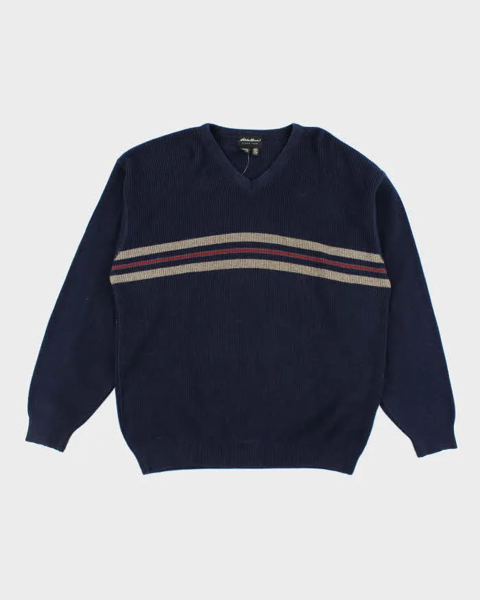 Vintage Eddie Bauer V-Neck Oversized Jumper - L sold by Rokit