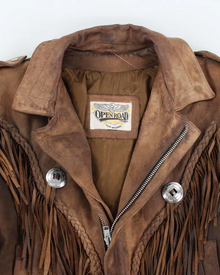 Vintage 80's Open Wilson Leather Fringed Jacket - L sold by Rokit product image thumbnail 3
