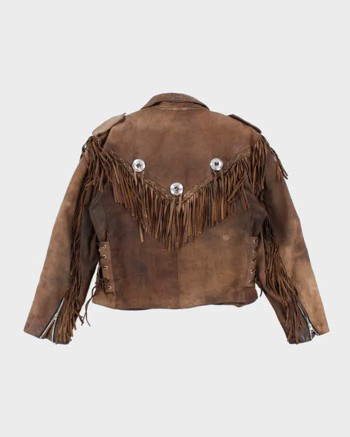 Vintage 80's Open Wilson Leather Fringed Jacket - L sold by Rokit product image thumbnail 2