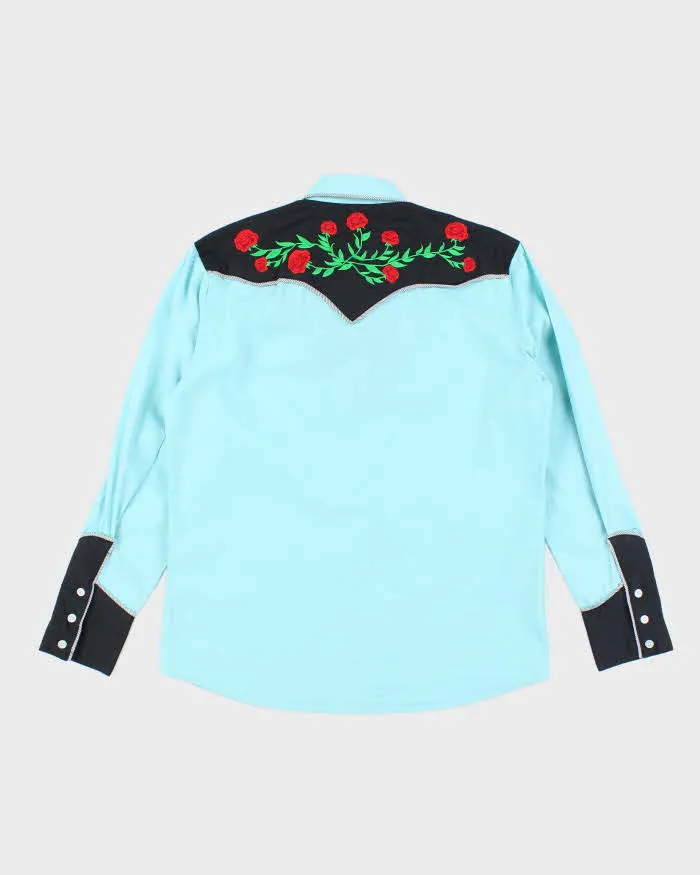 Vintage 90's Western Rose Embroidered Button Up Shirt - L sold by Rokit product image thumbnail 2