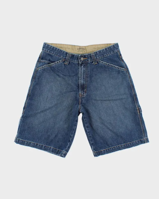 Vintage Levi's Signature Wide Leg Dark Wash Denim Shorts - W30 L10 made by Levi's
