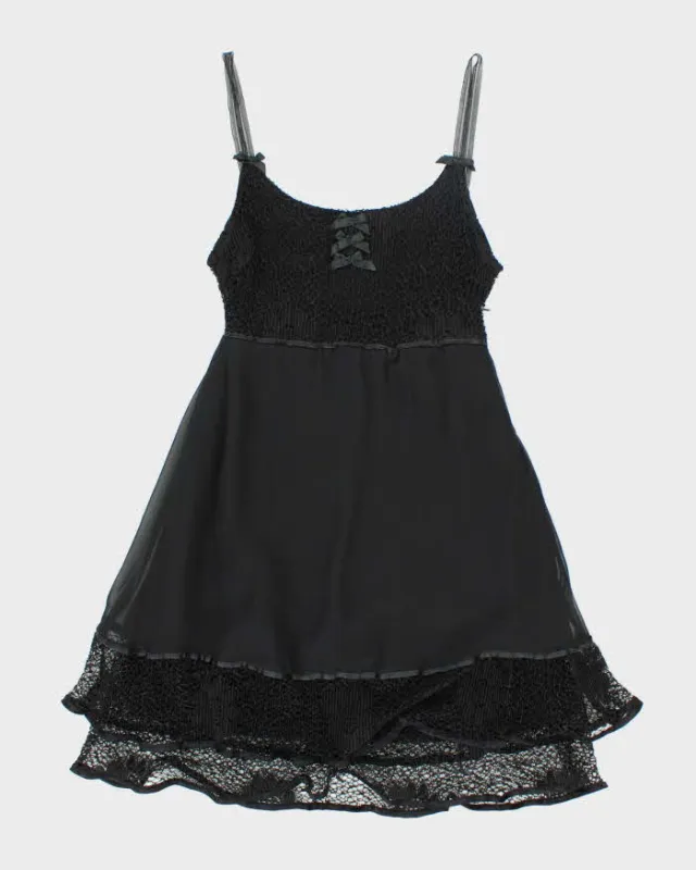 Vintage Y2k 00s Black Lace Dress - S sold by Rokit