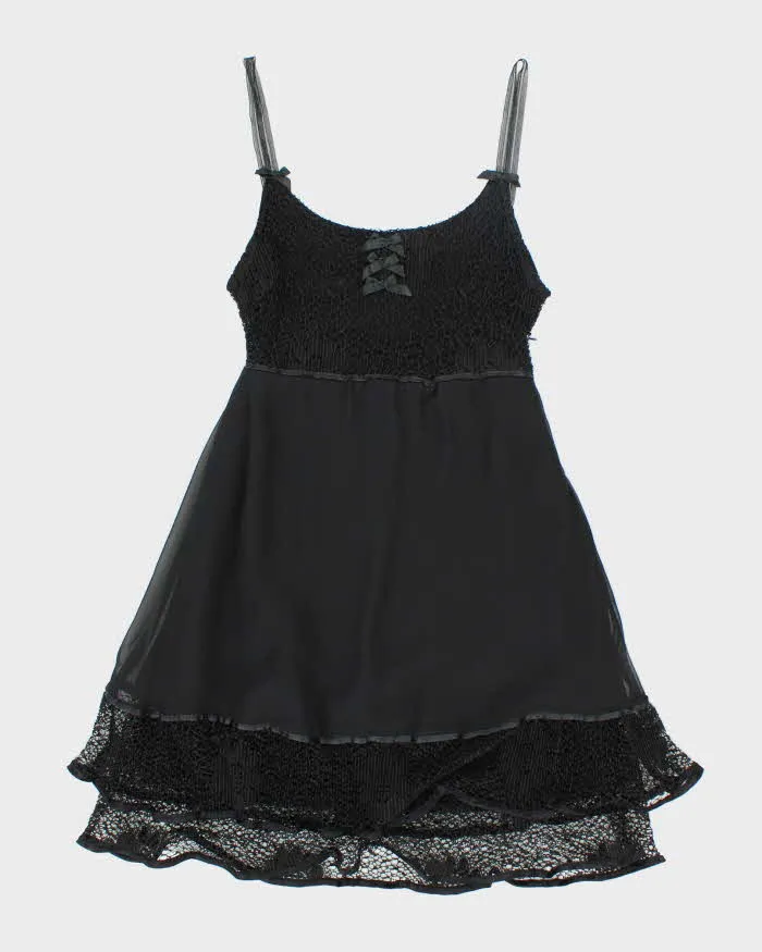 Vintage Y2k 00s Black Lace Dress - S sold by Rokit