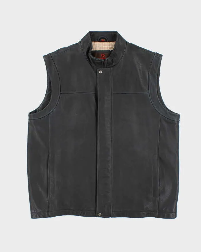 Vintage 90's Danier Heavyweight Brushed Leather Biker Gilet - XXL sold by Rokit