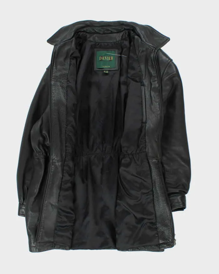Vintage Danier Long Black Leather Coat - L sold by Rokit product image thumbnail 5