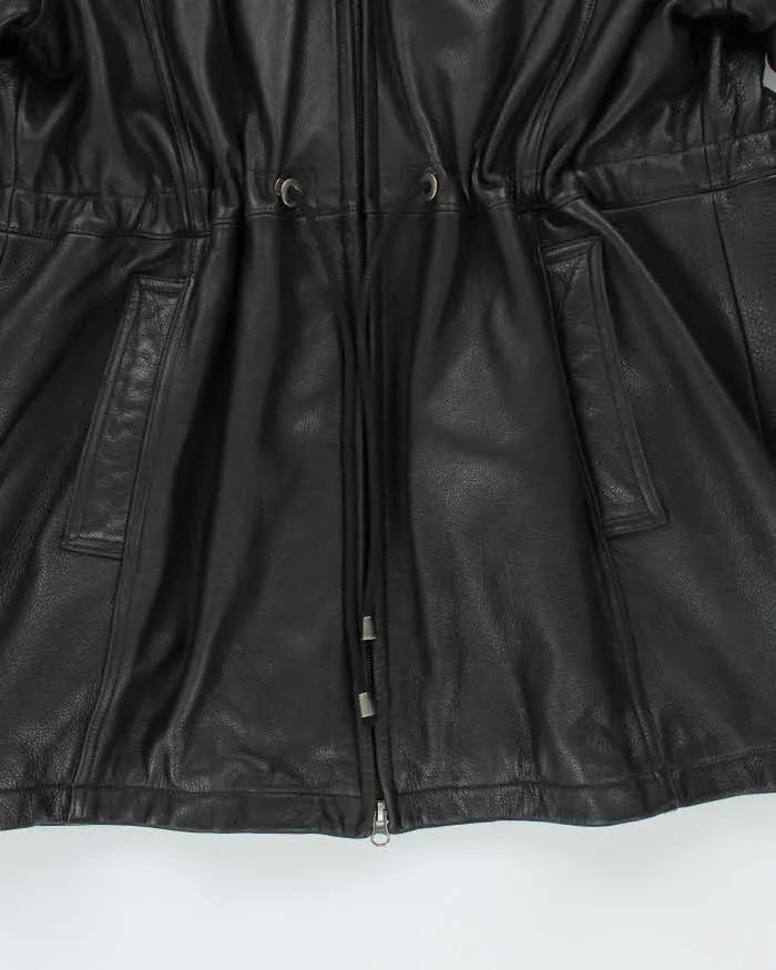 Vintage Danier Long Black Leather Coat - L sold by Rokit product image thumbnail 4