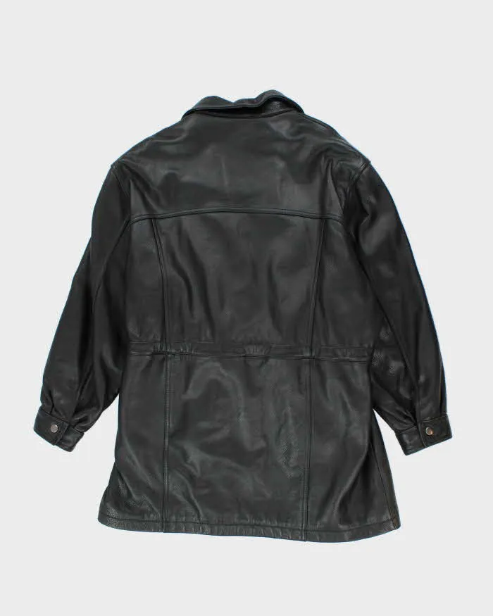 Vintage Danier Long Black Leather Coat - L sold by Rokit product image thumbnail 2