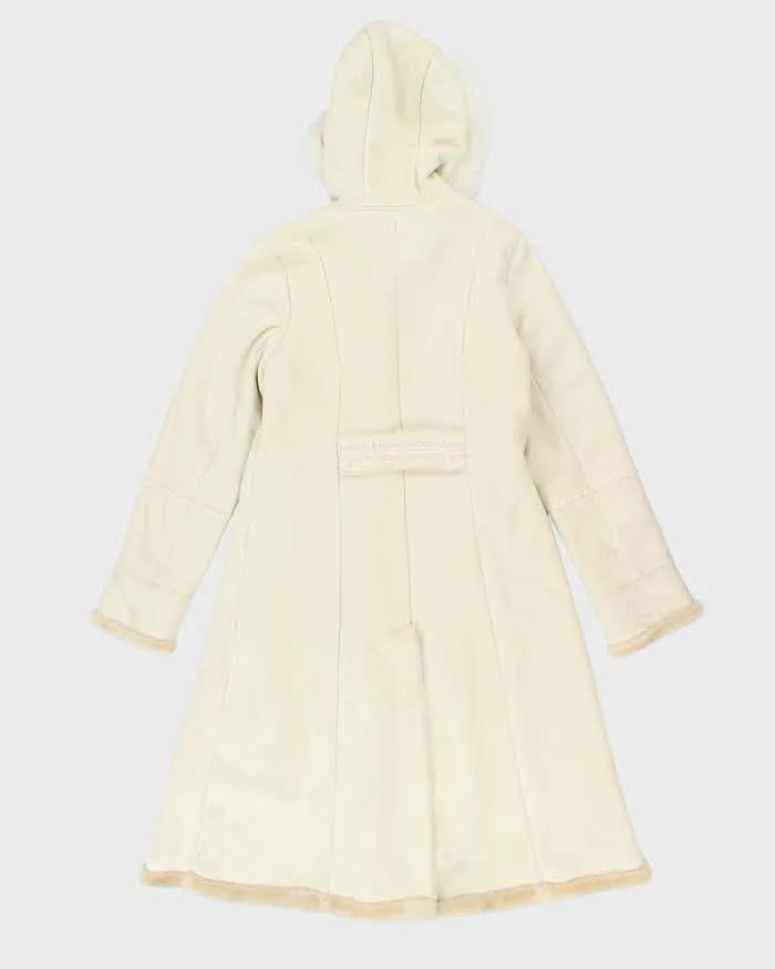Vintage Y2k 00s Novelti Long Faux Suede Fur Lined Hooded Coat - M sold by Rokit product image thumbnail 2