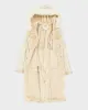 Vintage Y2k 00s Novelti Long Faux Suede Fur Lined Hooded Coat - M sold by Rokit