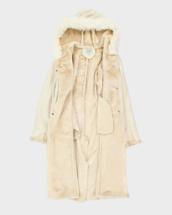 Vintage Y2k 00s Novelti Long Faux Suede Fur Lined Hooded Coat - M sold by Rokit product image thumbnail 5