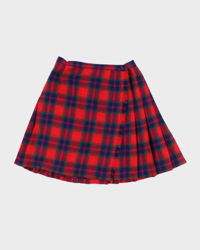 Vintage Aljean Checked Pleated Wool Skirt - XS sold by Rokit