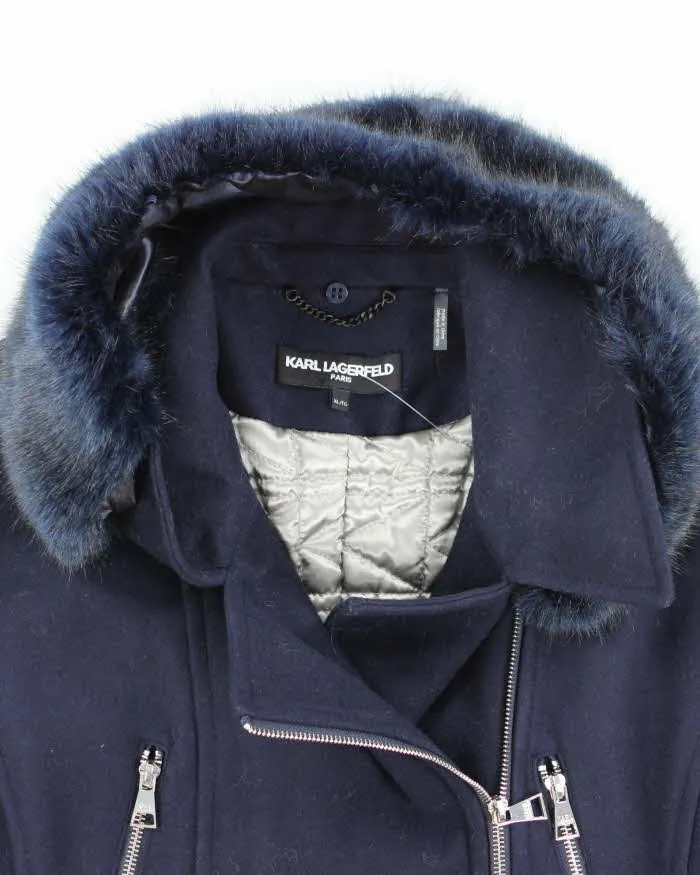 Karl Largerfeld Blue Wool Blend Coat - XL sold by Rokit product image thumbnail 3