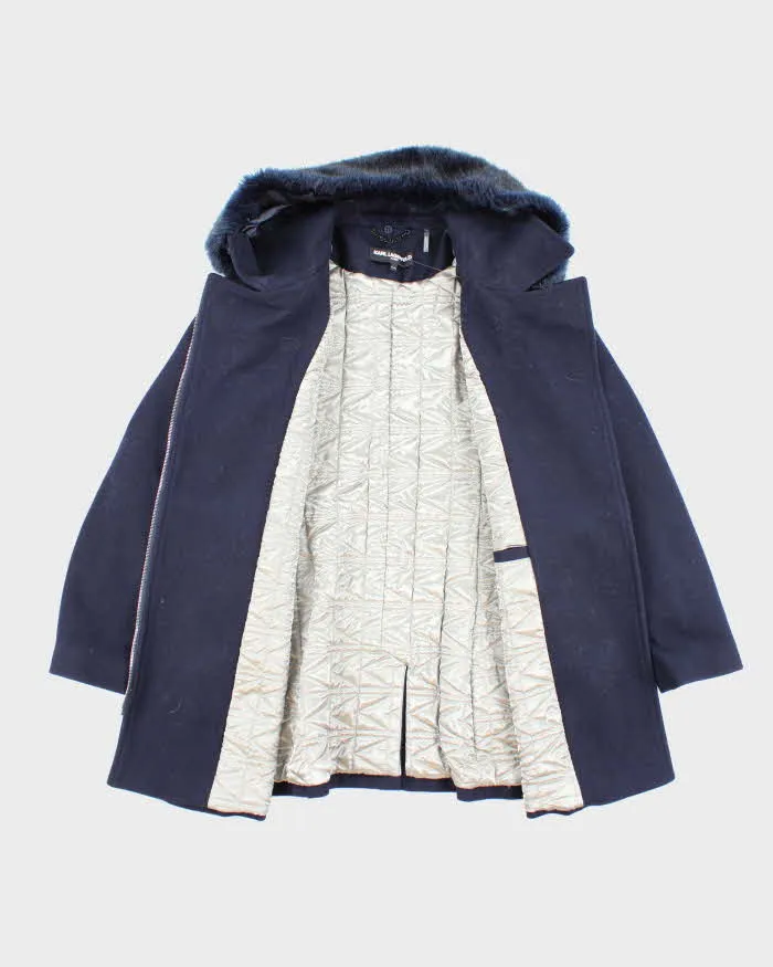 Karl Largerfeld Blue Wool Blend Coat - XL sold by Rokit product image thumbnail 5