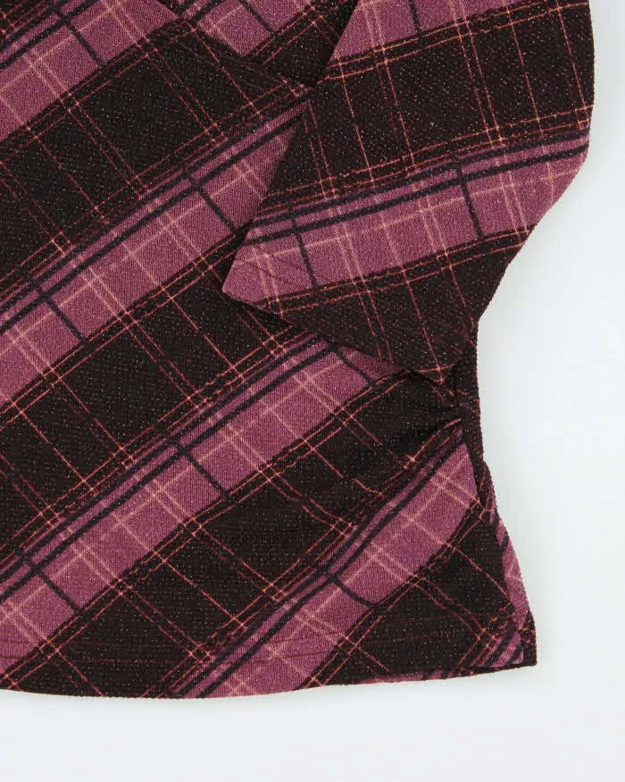 Vintage Y2k 00s Purple Sparkly Checked Pattern Top - S sold by Rokit product image thumbnail 4