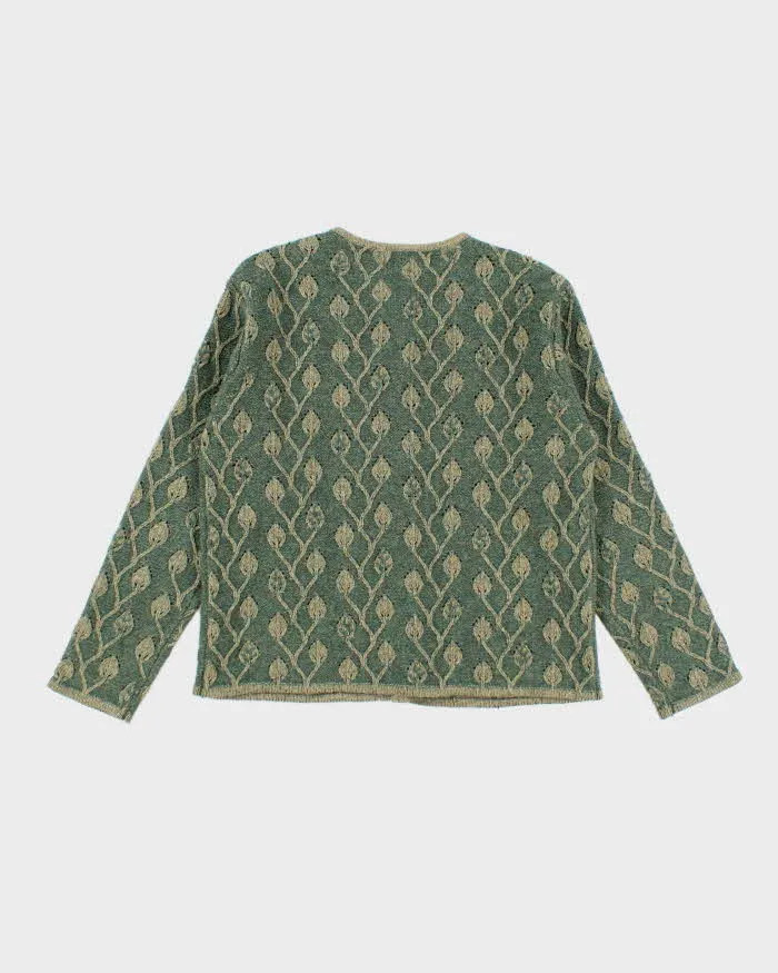 Vintage Green Wool Pattern Cardigan - XL sold by Rokit product image thumbnail 2