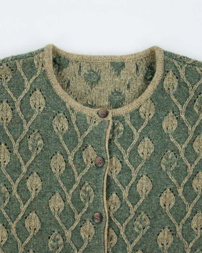 Vintage Green Wool Pattern Cardigan - XL sold by Rokit product image thumbnail 3