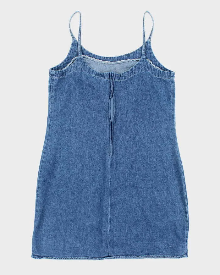 Vintage 90s Blue Asphalt Embroidered Denim Mini Dress - M sold by Rokit product image thumbnail 2