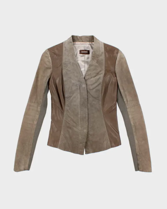 Vintage Danier Lightweight Wool Panel Leather Jacket - XS sold by Rokit