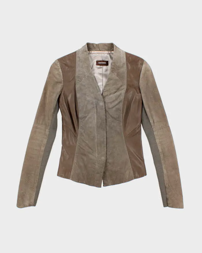 Vintage Danier Lightweight Wool Panel Leather Jacket - XS sold by Rokit