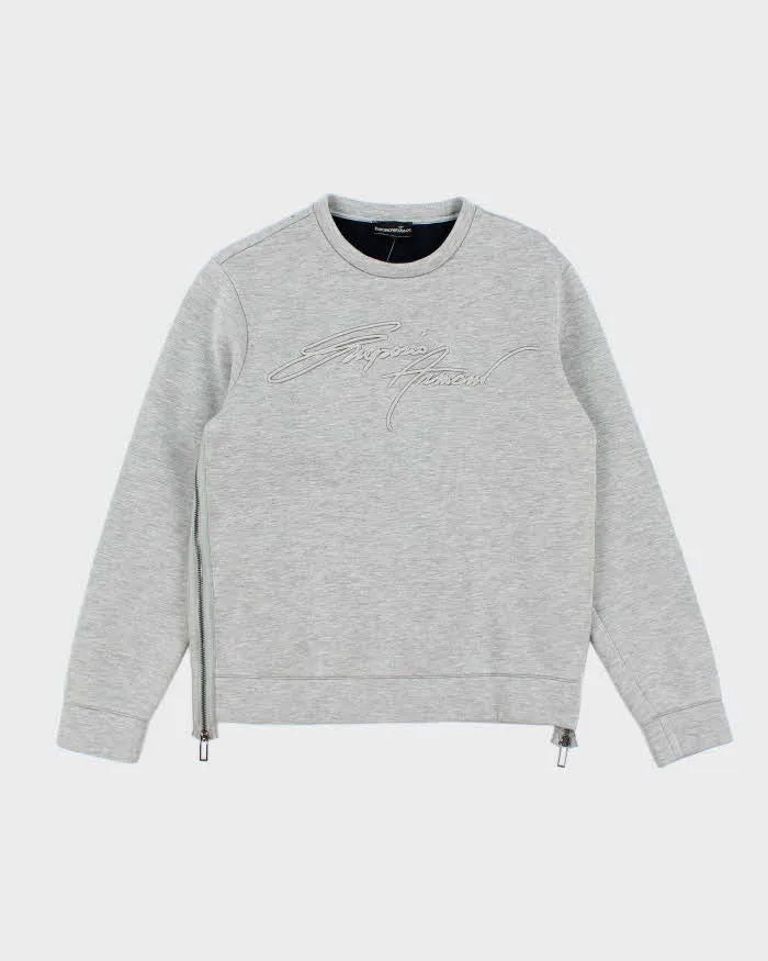 Vintage 2000's Emporio Armani Side Zip Embroidered Logo Sweatshirt - S sold by Rokit