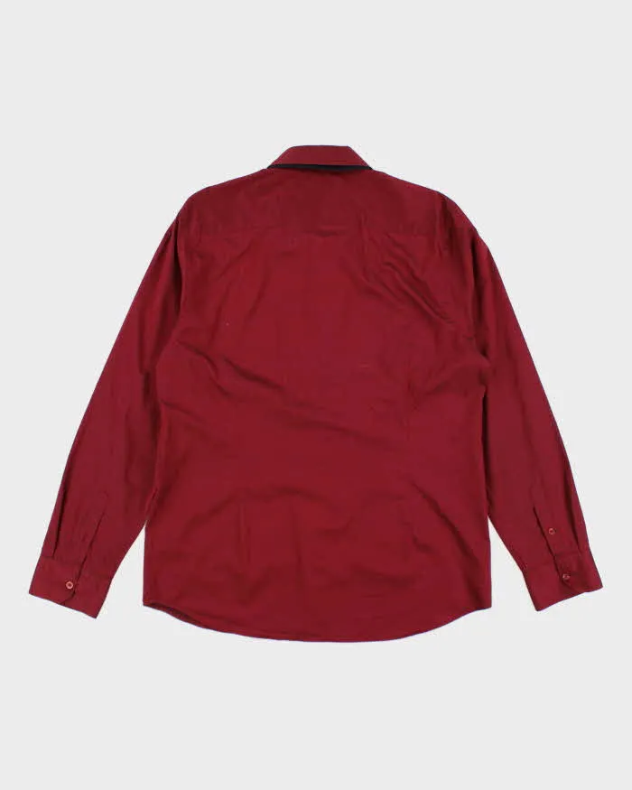 Vintage Y2k 00s Guess Red Shiny Long Sleeve Shirt - XL sold by Rokit product image thumbnail 2