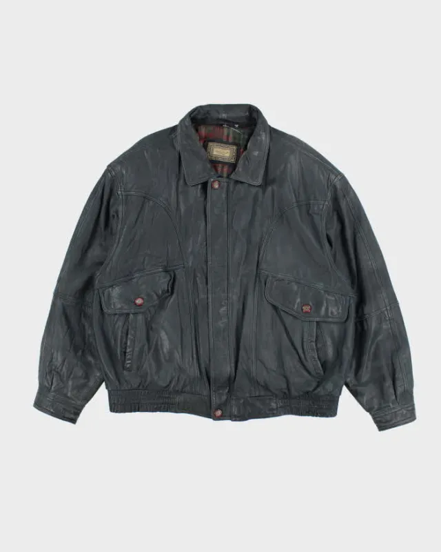 Vintage 80's Gallucci Heavyweight Oversized Leather Bomber Jacket - XXL sold by Rokit