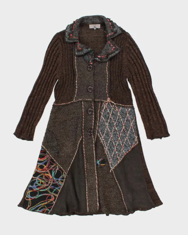 Vintage Y2k 00s Pretty Angel Patchwork Knit Cardigan - M sold by Rokit