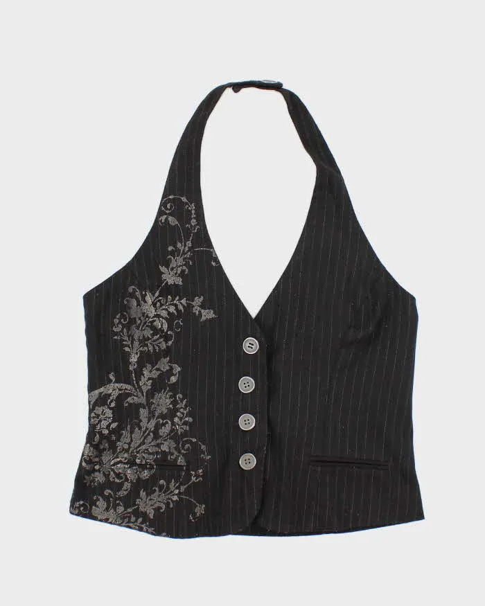 Vintage Y2k 00s Fang Waistcoat Halter Top - M sold by Rokit