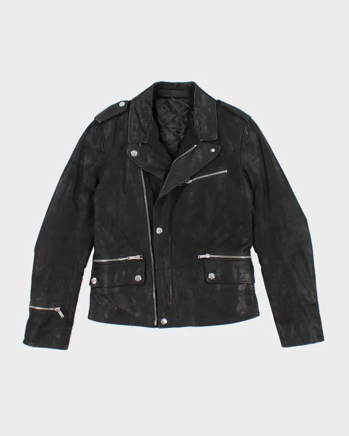 Vintage Alexander McQueen Brushed Leather Biker Zip Up Jacket - M sold by Rokit