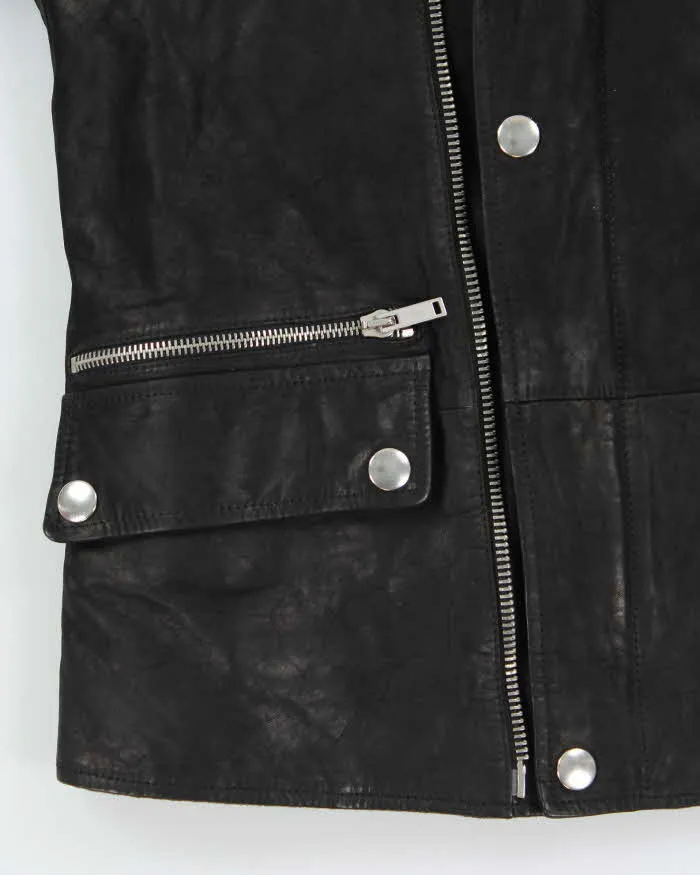 Vintage Alexander McQueen Brushed Leather Biker Zip Up Jacket - M sold by Rokit product image thumbnail 4