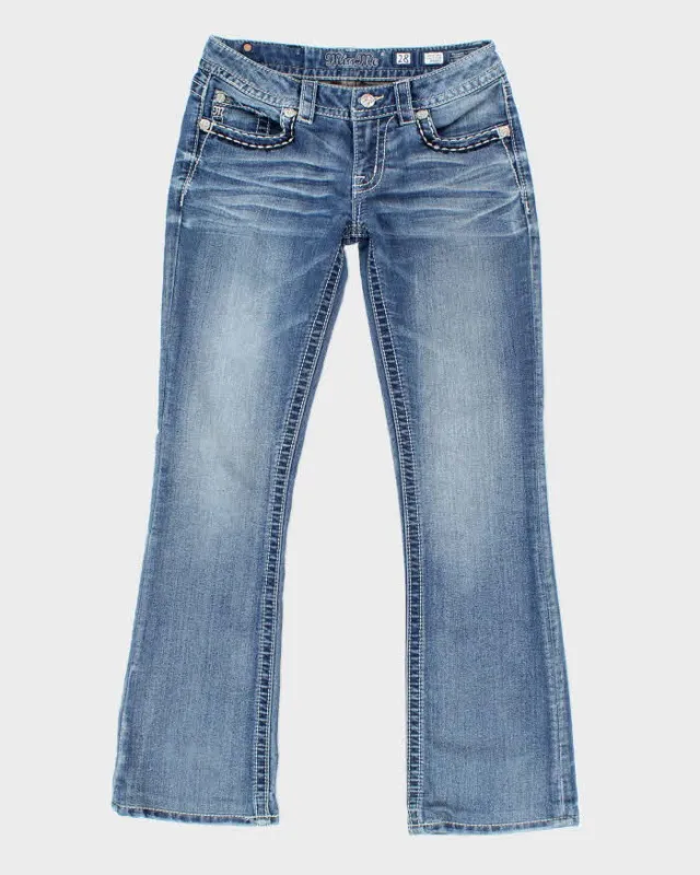 Vintage Women's Y2K Miss Me Sequined Flared Jeans - W28 L28 sold by Rokit