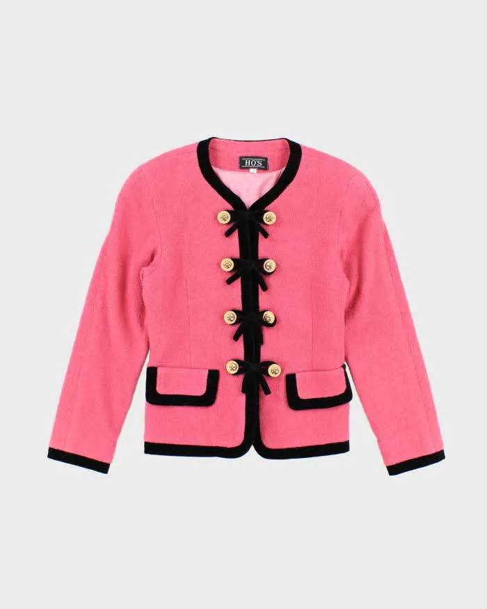 Vintage 80s Ho's Pink Bow Jacket - S sold by Rokit