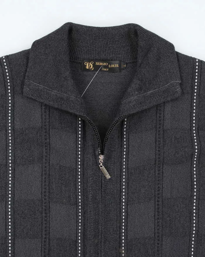Vintage Sergio Louis Grey Zip-Up Jumper - L sold by Rokit product image thumbnail 3
