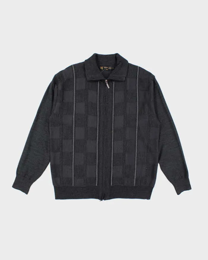 Vintage Sergio Louis Grey Zip-Up Jumper - L sold by Rokit