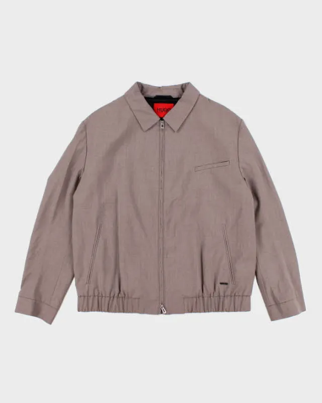 Vintage Y2K Hugo Boss Lightweight Zip Up Harrington Jacket - L sold by Rokit