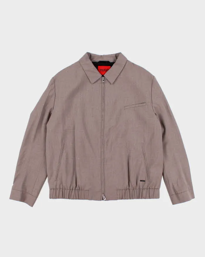 Vintage Y2K Hugo Boss Lightweight Zip Up Harrington Jacket - L sold by Rokit