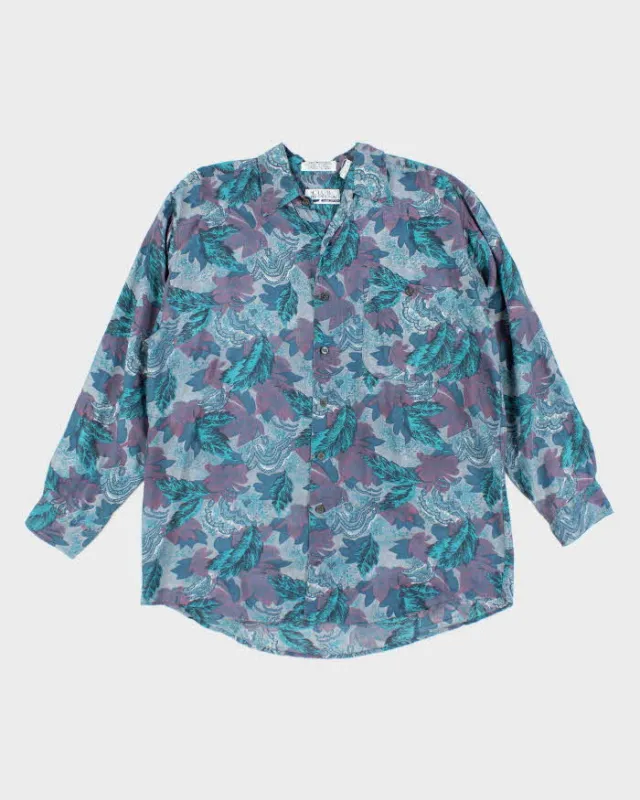 Vintage Club International Pattern Silk Shirt - XL sold by Rokit