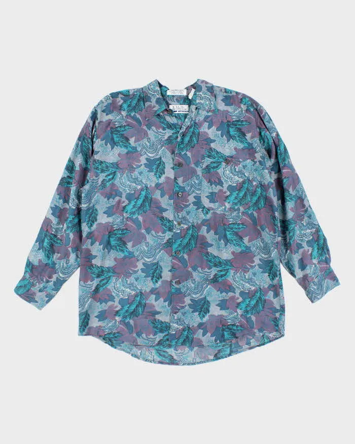 Vintage Club International Pattern Silk Shirt - XL sold by Rokit